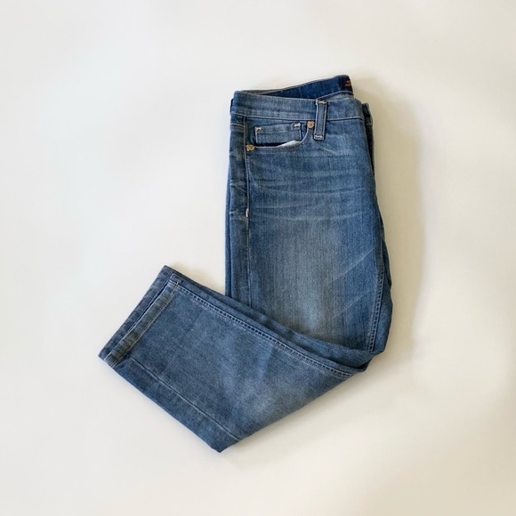 Seven7 Womens Jeans Size 27 Rocker Slim Low Rise Medium Wash Blue Denim - Picture 1 of 6